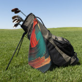 Dikke Impasto Olie Geschilderde Abstract Golfhanddoek (Groen)