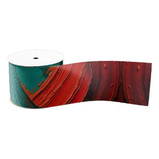 Dikke Impasto Olie Geschilderde Abstract Grosgrain Lint