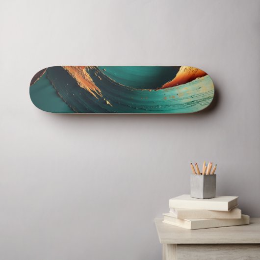 Dikke Impasto Olie Geschilderde Abstract Persoonlijk Skateboard (Muurkunst (Horizontaal))