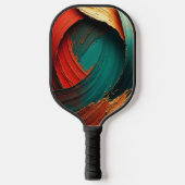Dikke Impasto Olie Geschilderde Abstract Pickleball Paddle (Voorkant)