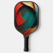 Dikke Impasto Olie Geschilderde Abstract Pickleball Paddle (Achterkant)