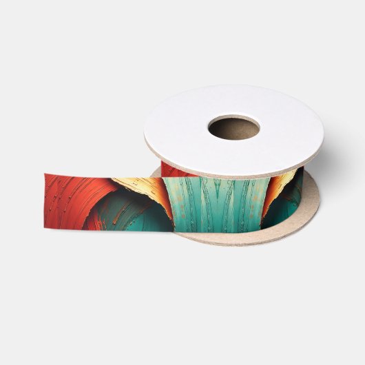Dikke Impasto Olie Geschilderde Abstract Satijnen Lint (Spoel)