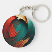 Dikke Impasto Olie Geschilderde Abstract Sleutelhanger (Achterkant)