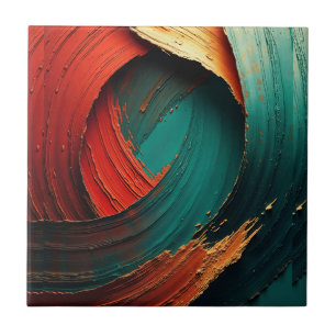 Dikke Impasto Olie Geschilderde Abstract Tegeltje