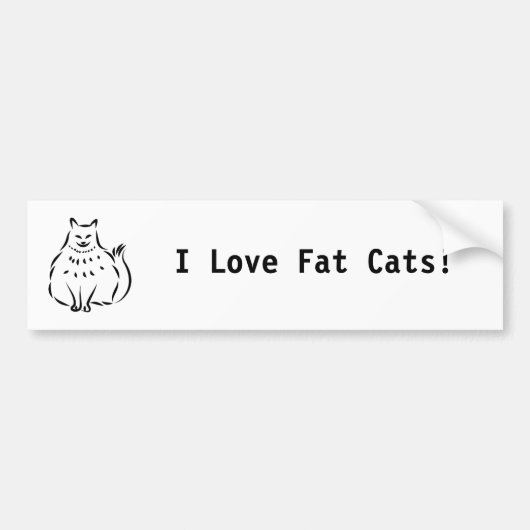 Dikke Kat, Ik hou van Dikke Katten! Bumpersticker (Voorkant)