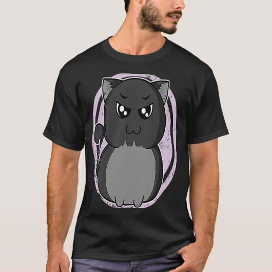 dikke Kat kijkt boos T-shirt (Voorkant)