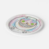 Dikke kat met een Cheshire Cat Grin Paper Bord (Gekanteld)