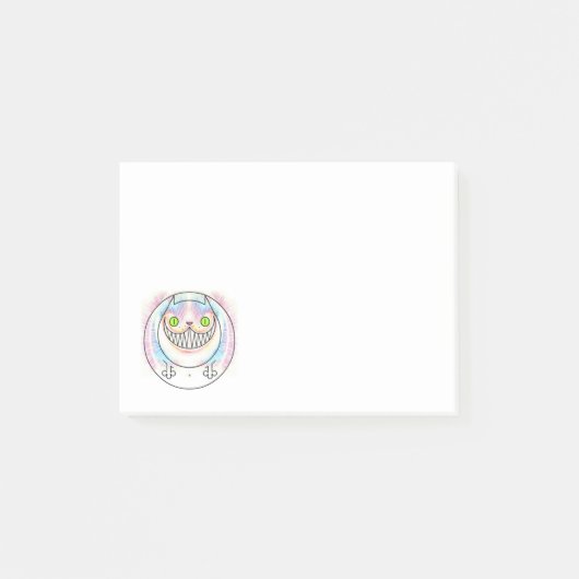 Dikke kat met een Cheshire Cat Grin Post-It Notes (Voorkant)