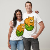 Dikke Kat op Watermeloen Meme T-shirt (Unisex)
