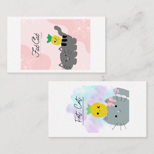 Dikke kattenkaarten informatiekaartje (Voorkant / Achterkant)