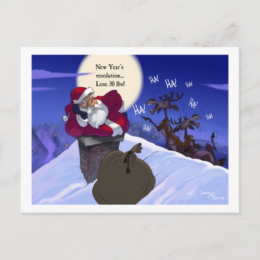 dikke kerstman feestdagenkaart (Voorkant)