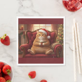 Dikke Kerstman Kat met Warme Chocolade Servetten (Insitu)