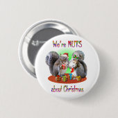 Dikke kerstnoten ronde button 5,7 cm (Voorkant /achterkant)