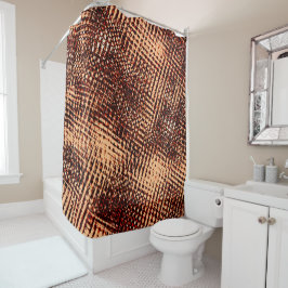 Dikke krassen met kruising in sinaasappel met scha douchegordijn