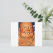 Dikke oranje Boeddha Briefkaart (Staand voorkant)