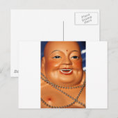 Dikke oranje Boeddha Briefkaart (Voorkant / Achterkant)