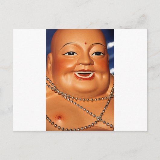 Dikke oranje Boeddha Briefkaart (Voorkant)