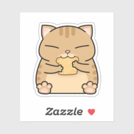 Dikke Oranje Kattentoast Sticker