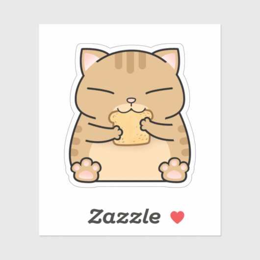 Dikke Oranje Kattentoast Sticker (Vel)
