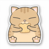 Dikke Oranje Kattentoast Sticker (Voorkant)