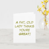 Dikke, oude dame kaart (Gele Bloem)