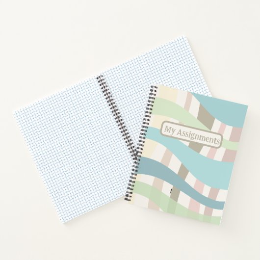 Dikke pastel golvende lijnen toewijzing notitieboek (Binnen)