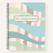 Dikke pastel golvende lijnen toewijzing notitieboek (Voorkant)