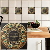 Dikke Pauw Veren Lijst Bijbelverzen Tegeltje