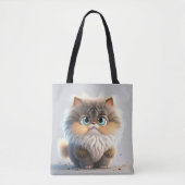 DIKKE PLUIZIGE SCHATTIGEE KITTY CAT TOTE BAG (Voorkant)
