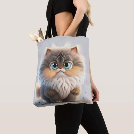 DIKKE PLUIZIGE SCHATTIGEE KITTY CAT TOTE BAG (Dichtbij)
