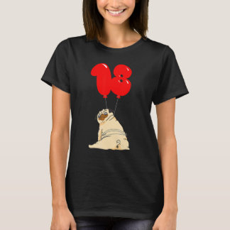 Dikke Pug 18e Verjaardag Kinderen Ballon Feest T-shirt