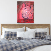 Dikke Rode Dame Graffiti Straatkunst, echte wereld Canvas Afdruk (Insitu (Slaapkamer))