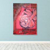 Dikke Rode Dame Graffiti Straatkunst, echte wereld Canvas Afdruk (Insitu (Houten vloer))