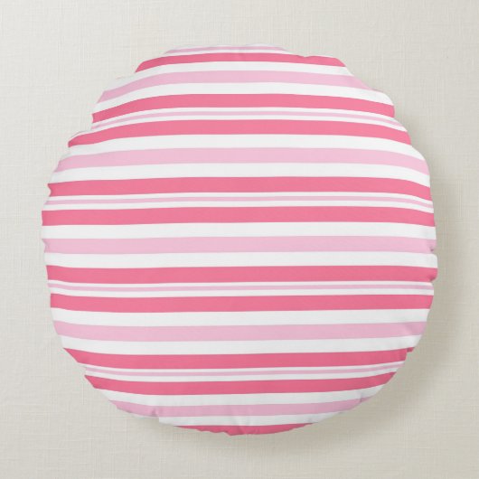 Dikke Roze Strepen Rond Kussen (Voorkant)