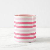 Dikke roze strepen tweekleurige koffiemok (Center)