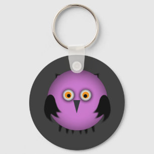 Dikke Roze Uil Sleutelhanger