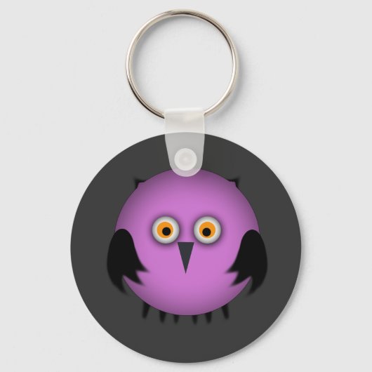 Dikke Roze Uil Sleutelhanger (Voorkant)