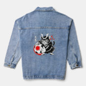 Dikke Samurai Kat Jassen voor Vrouwen Denim Jacket (Achterkant)