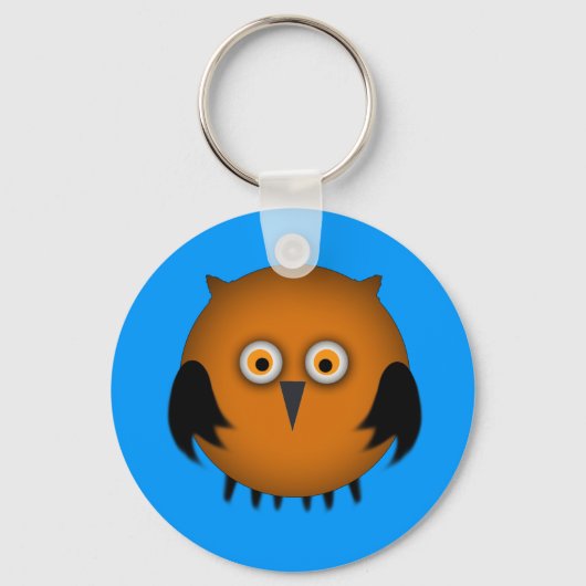 Dikke Sinaasappel Uil Sleutelhanger (Voorkant)