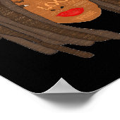 Dikke Sloten Zwart Vrouw Dreadlock Art Poster (Hoek)