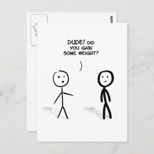 Dikke stok man briefkaart (Voorkant / Achterkant)