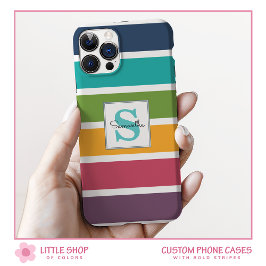 Dikke strepen Monogrammering iPhone 15 Case