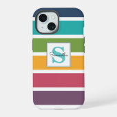 Dikke strepen Monogrammering iPhone 15 Case (Achterkant)