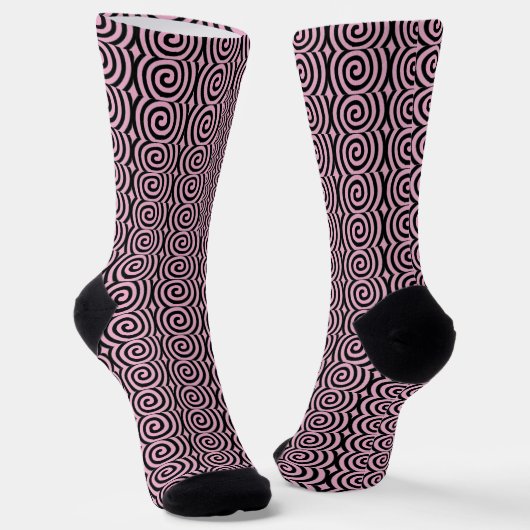 Dikke Swirls roze sokken (Gebogen)