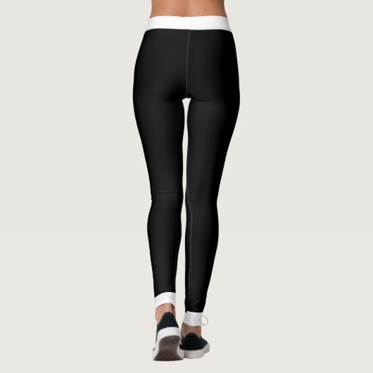 Dikke tailleband Canada Maple Leaf op Zwart & Wit Leggings (Achterkant)