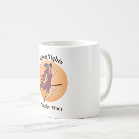 Dikke Tights Witchy Vibes Ghost Halloween Groovy Koffiemok (Voorkant rechts)