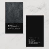 Dikke verticale elegante moderne effen grijs zwart visitekaartje (Voorkant / Achterkant)