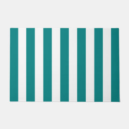 dikke verticale strepen Blauwgroen en witte streep Deurmat