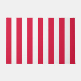 dikke verticale strepen Crimson Red en White Deurmat