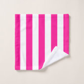 dikke verticale strepen dieproze en witte streep bad handdoek (Wasdoekje)